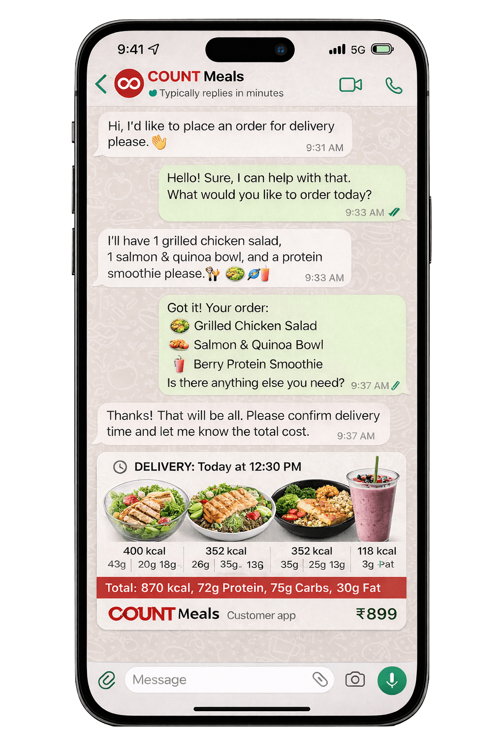 Count Meals WhatsApp meal subscription flow